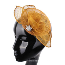 Small Brown Church/Races/Party/Wedding Sinamay Fascinator for Ladies Women